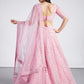 House of Panchhi Pink Net Sequins, Zarkan And Thread Embroidery Lehenga Choli & Dupatta | Swadesiicart