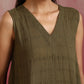 trueBrowns Olive Cotton Dobby Dobby Co-ord set - Swadesiicart