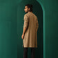 trueBrowns Men's Beige Dobby Textured Kurta | Swadesiicart