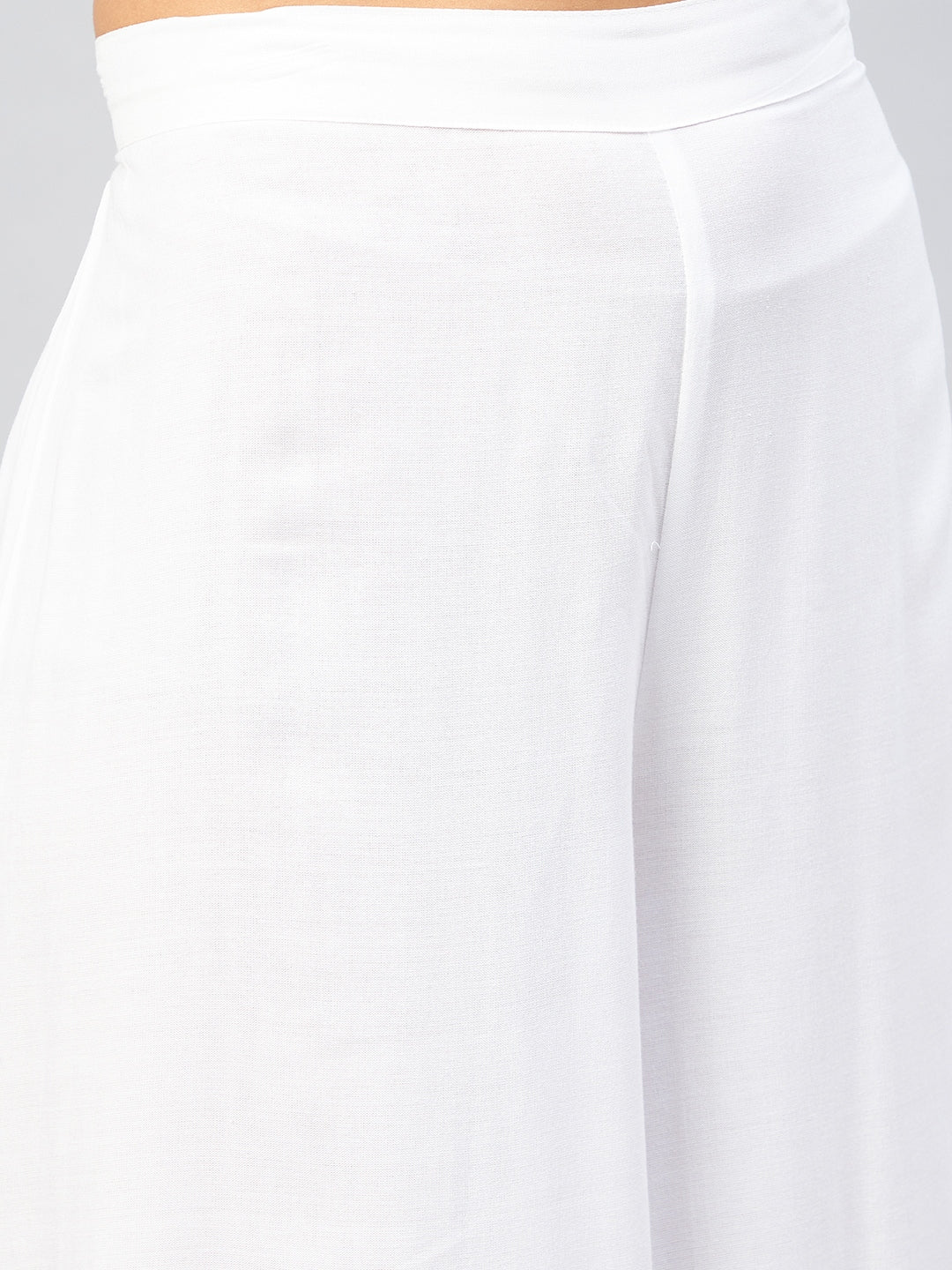 InWeave Solid White Palazzo - Swadesiicart
