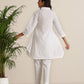 trueBrowns White Cotton Embroidered Co-ord Set - Swadesiicart