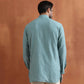 trueBrowns Men's Green Cotton Dobby Short Kurta | Swadesiicart
