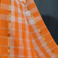 Cream And Orange Colored With Checks Pure Mangalgiri Cotton Saree By Gayathri Reddy Designer Studio | Swadesiicart