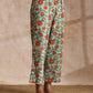 trueBrowns Seafoam Green Overall Floral Block Print Cotton Angrakha Pant Set | Swadesiicart