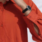 trueBrowns Orange Cotton Solid Shirt Kurta Co-ord Set - Swadesiicart