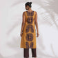 trueBrowns Brown Cotton Print Sleeveless Kurta Set | Swadesiicart