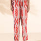 trueBrowns Maroon Cotton Ikat Slit Kurta Pant Set | Swadesiicart