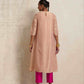 trueBrowns Blush Pink Tissue A-line Kurta Set | Swadesiicart
