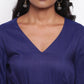 trueBrowns Blue Gathered Sleeve Top | Swadesiicart