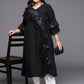 Ahalyaa Floral Bell Sleeves Kurta | Swadesiicart