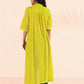 trueBrowns Lime Cotton Dobby High-Low Kurta Pant Set | Swadesiicart