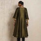 trueBrowns Olive Green Tissue Flared Anarkali Kurta Set | Swadesiicart