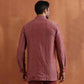 trueBrowns Men's Rust Cotton Dobby Short Kurta | Swadesiicart