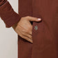 trueBrowns Brown Cotton Linen Kurta Pant Set | Swadesiicart