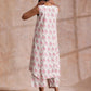 trueBrowns Pink Green Buta On White Block Print Cotton High-Low Co-Ord Set - Swadesiicart