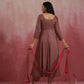 trueBrowns Brown Modal Anarkali Kurta Set | Swadesiicart