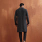 trueBrowns Men's Black Cotton Dobby Kurta | Swadesiicart
