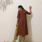trueBrowns Brown Cotton Linen Kurta Pant Set | Swadesiicart