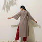 trueBrowns Grey Cotton Linen Kurta Pant Set | Swadesiicart