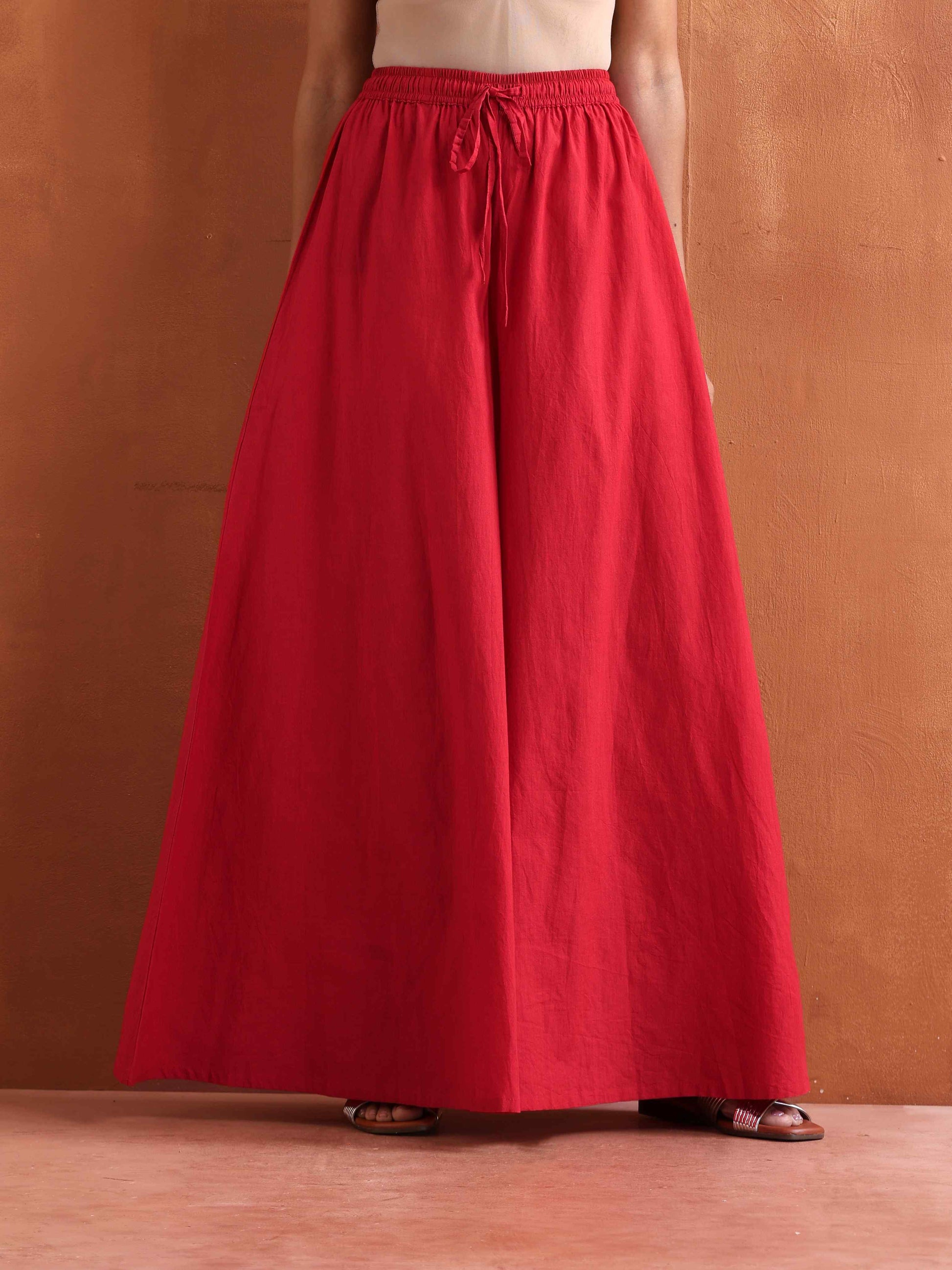 trueBrowns Pink Print Sharara Set | Swadesiicart