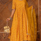 Pomcha Jaipur Bandhej Yellow Cotton Anarkali Set | Swadesiicart