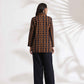 trueBrowns Black Cotton Print Jacket Top Co-ord Set - Swadesiicart