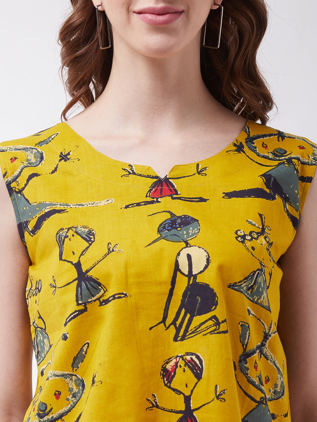 InWeave Quirky Sleeveless Top - Swadesiicart