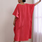 trueBrowns Bright Pink Dobby Kaftan Dress | Swadesiicart