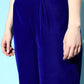InWeave Women's Blue Velvet Kurta Set With Beige Brocade Dupatta - Swadesiicart
