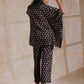 trueBrowns Black Elephant Bagru Print Cotton Kaftan Co-Ord Set - Swadesiicart
