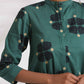 trueBrowns Green Cotton Print Front Slit Kurta Set | Swadesiicart