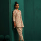 trueBrowns Pink Floral Cotton Printed Neck Pleat Co-ord Set - Swadesiicart