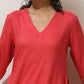 trueBrowns Coral Viscose Solid Kurta Pant Set | Swadesiicart