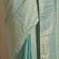 trueBrowns Blue Gold Metallic Ready To Wear Saree | Swadesiicart