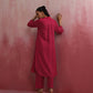 trueBrowns Magenta Cotton Dobby Kurta Set | Swadesiicart