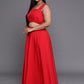 Ahalyaa Plus Size Ethnic Top & Skirt with Shrug | Swadesiicart