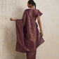 trueBrowns Purple Gold Lurex Ready To Wear Saree | Swadesiicart
