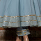 Pomcha Jaipur Powder Blue Pure Cotton Anarkali Set | Swadesiicart
