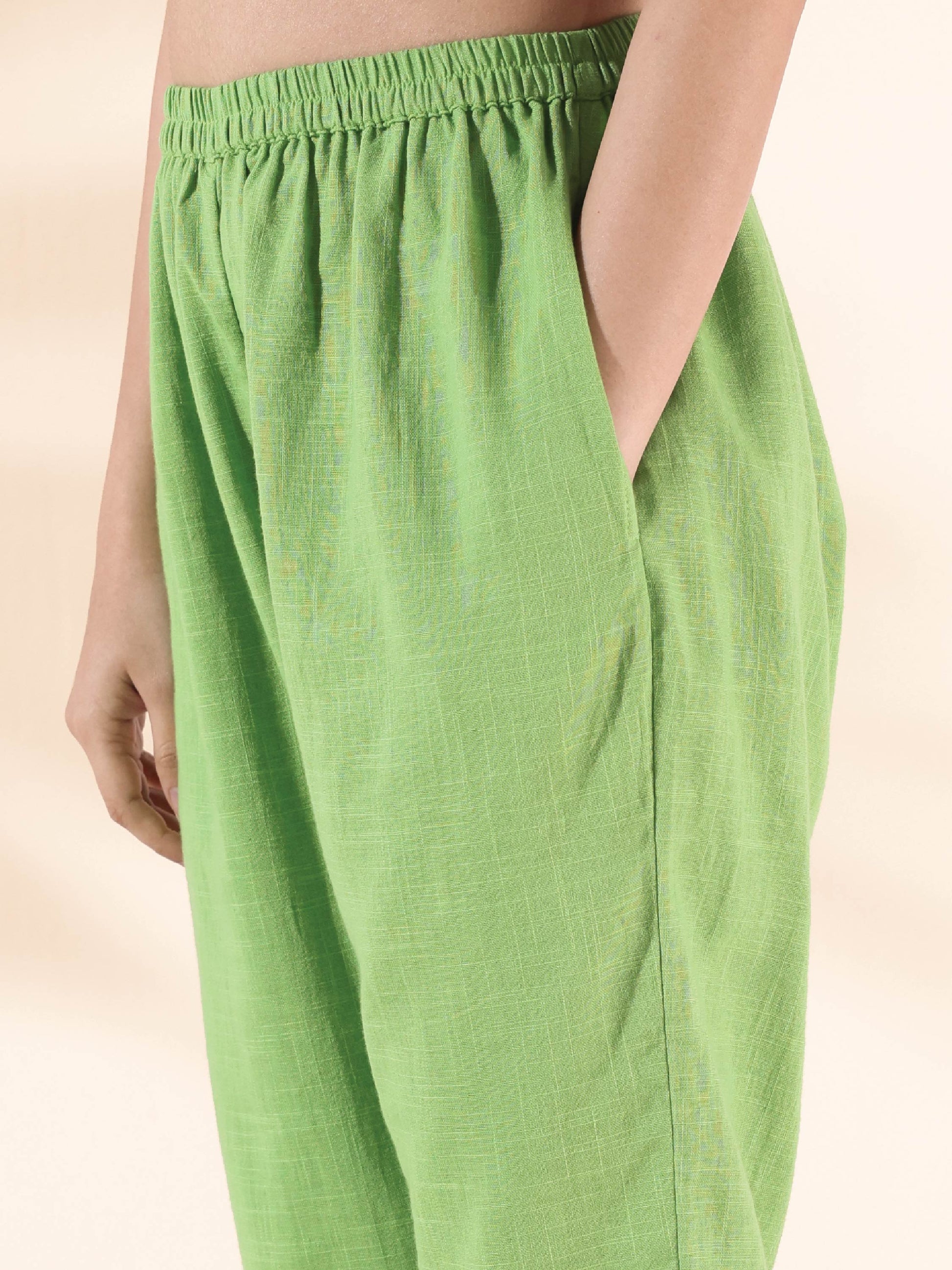 trueBrowns Green Cotton Dobby Shirt Co-ord Set - Swadesiicart