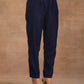 trueBrowns Midnight Blue Velvet Solid Co-ord Set - Swadesiicart