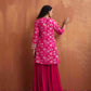 trueBrowns Red Print Sharara Set | Swadesiicart