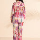 trueBrowns Pink Cotton Ikat Shirt Co-ord Set - Swadesiicart