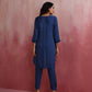 trueBrowns Blue Modal High Low Kurta Co-ord Set - Swadesiicart