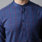 Even Apparels Blue Long Kurta With Band Collar | Swadesiicart
