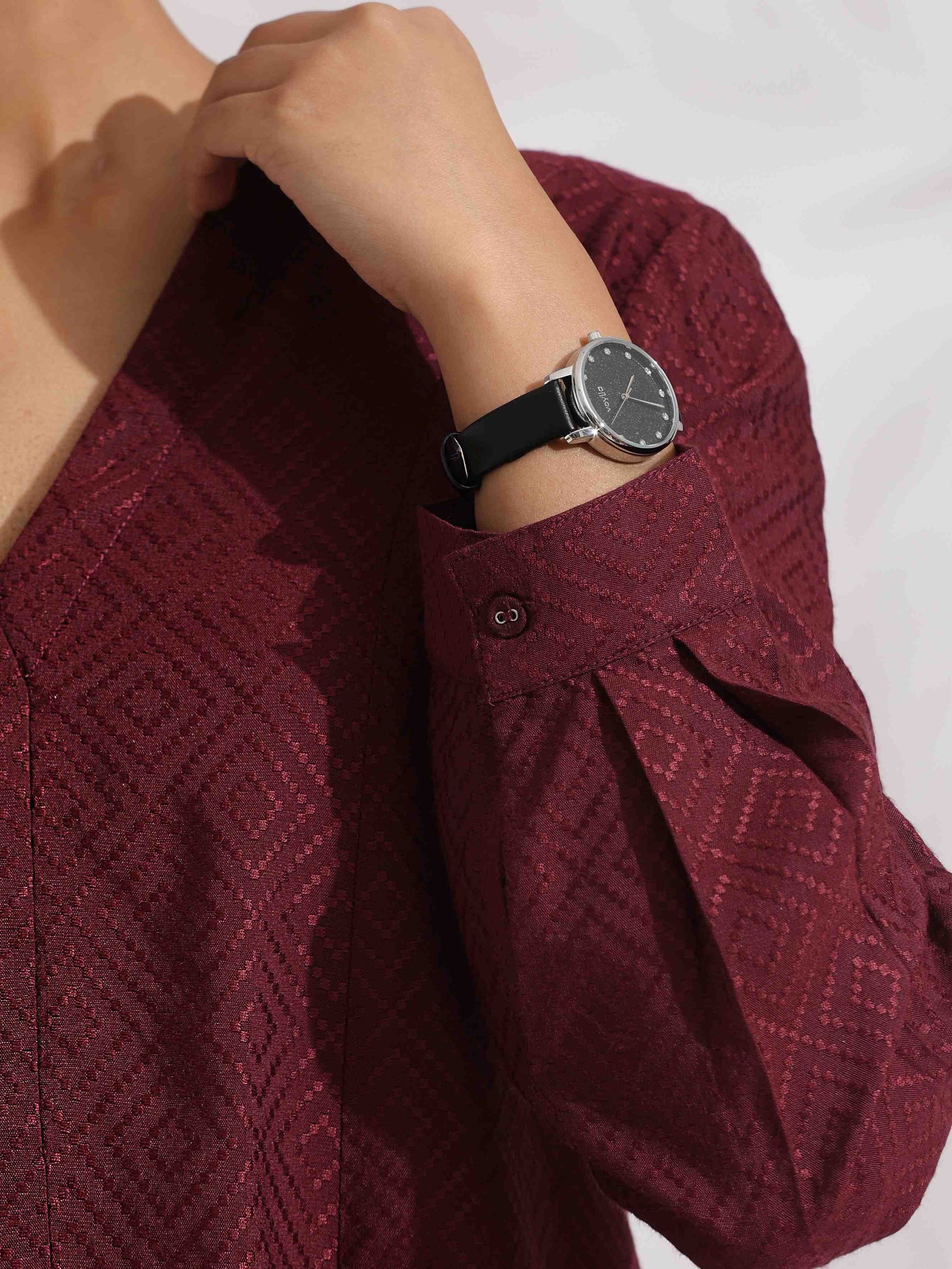 trueBrowns Maroon Dobby Co-ord Set - Swadesiicart