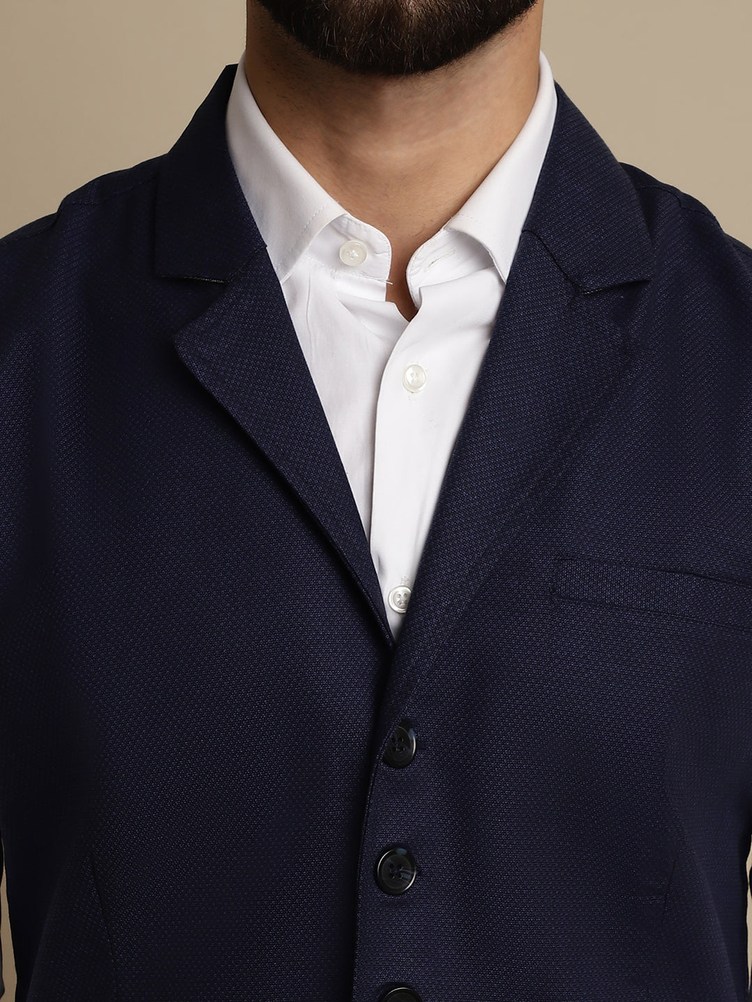 Even Apparels Men's Blue Waistcoat with Notched Lapel | Swadesiicart