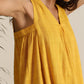 trueBrowns Mustard Cotton Dobby Sleeveless Co-ord Set - Swadesiicart