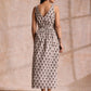 trueBrowns Clay Dabu Buta Print Cotton Sleeveless Wrap Dress | Swadesiicart