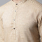 Indian Clothing Even Apparels Beige Solid Kurta With Band Collar | Swadesiicart