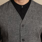 Even Apparels Men's Black Woolen Waistcoat With Patch Pocket | Swadesiicart